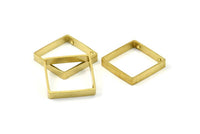 Square Brass Charm 12 Raw Brass Square Connectors with 2 Holes (18x3x0.80mm) BS 1740