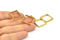 Square Brass Charm 12 Raw Brass Square Connectors with 2 Holes (18x3x0.80mm) BS 1740