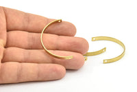 Modern Brass Pendant, 10 Raw Brass Semi Circle Modern Pendant for Minimalistic Jewelries (45x25x4x1mm) BS 1734