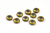 Brass Bead Keeper, 24 Raw Brass Bead Keeper, Silicone And Brass, Rondelle (9.5x4.3mm) BS 1741