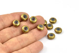Brass Bead Keeper, 24 Raw Brass Bead Keeper, Silicone And Brass, Rondelle (9.5x4.3mm) BS 1741