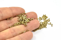 Cube Spacer Beads, 200 Raw Brass Tiny Square Cube Spacer Beads (1.5mm)  BS 2019