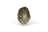 Antique Silver Ring Setting, 1 Antique Silver Plated Ring Setting with Pad Size 2.5mm U049 H0301