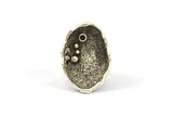 Antique Silver Ring Setting, 1 Antique Silver Plated Ring Setting with Pad Size 2.5mm U049 H0301