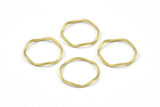 Brass Circle Rings, 50 Raw Brass Wavy Circle Rings, Charms (15.5x0.80mm) BS 1756
