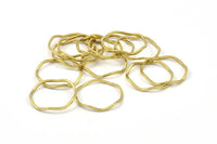 Brass Circle Rings, 50 Raw Brass Wavy Circle Rings, Charms (15.5x0.80mm) BS 1756