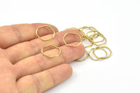 Brass Circle Rings, 50 Raw Brass Wavy Circle Rings, Charms (15.5x0.80mm) BS 1756