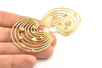 Brass Solar System, 1 Raw Brass Solar System Pendant With 1 Loop,Necklace Finding, Earring Findings (43x46x1.5mm) U145