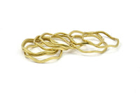 Brass Circle Rings, 50 Raw Brass Wavy Circle Rings, Charms (15.5x0.80mm) BS 1756