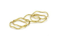 Brass Circle Rings, 50 Raw Brass Wavy Circle Rings, Charms (15.5x0.80mm) BS 1756