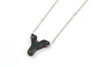 Opal Y Letter -Snythetic Opal Initial Letter (10x10x2.50mm) F064