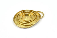 Brass Charm, 2 Raw Brass, Brass Pendants, Charm Pendants - Pad Size 11mm (38x29x2.5mm) U065