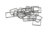 Black Square Pendant, 12 Oxidized Brass Black Square Connectors (20x0.9x0.8mm) Bs 1121 S270