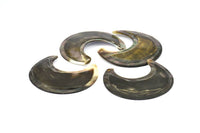 Mother Of Pearl Pendant, 1 MOP Crescent Moon Pendant With 2 Holes (65x30x3x2mm) X009
