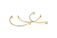 SemiCircle Wire Connector, 24 Raw Brass SemiCircle Wire Pendant With 2 Holes (32x0.8mm) BS 2261