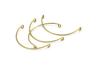 SemiCircle Wire Connector, 24 Raw Brass SemiCircle Wire Pendant With 2 Holes (38x0.8mm) BS 2260