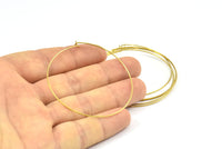 Hoop Earring Wires, 25 Raw Brass Stud Earring Wires (50x0.70mm) BS 2238