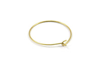 Brass Earring Wires, 25 Raw Brass Earring Studs, Wire Hoops (25x0.70mm) BS 2233