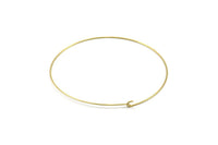 60mm Ear Hoops, 25 Raw Brass Earring Wires  (60x0.70mm) BS 2240