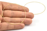 60mm Ear Hoops, 25 Raw Brass Earring Wires  (60x0.70mm) BS 2240