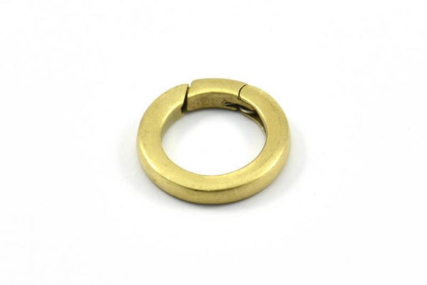 Brass Ring Clasp, 5 Raw Brass Spring Clasps Rings (21mm) BS 2398