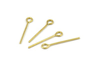 25mm Eye Pin, 50 Raw Brass Eye Pins, Findings (25x1mm) BS 2278