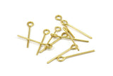 25mm Eye Pin, 50 Raw Brass Eye Pins, Findings (25x1mm) BS 2278