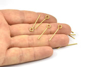 25mm Eye Pin, 50 Raw Brass Eye Pins, Findings (25x1mm) BS 2278