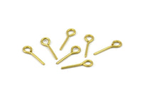 15mm Eye Pin, 100 Raw Brass Eye Pins, Findings (15x1mm) BS 2283