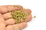 15mm Eye Pin, 100 Raw Brass Eye Pins, Findings (15x1mm) BS 2283