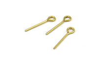 20mm Eye Pin, 100 Raw Brass Eye Pins, Findings (20x1mm) BS 2277