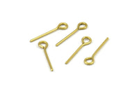 20mm Eye Pin, 100 Raw Brass Eye Pins, Findings (20x1mm) BS 2277