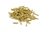 Brass Textured Connector, 50 Raw Brass Textured Connectors With 2 Loops (14x2.5mm) BS 2371