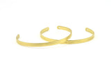 Brass Bracelet Blank, 2 Raw Brass Cuff Bracelet Bangles With 2 Holes (135x4x1mm) D0503