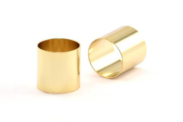 Gold Tube Beads, 3 Gold Plated Tubes (16x16mm) Bs 1487 Q0329