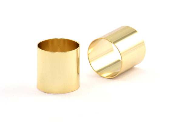Gold Tube Beads, 3 Gold Plated Tubes (16x16mm) Bs 1487