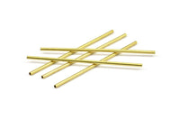 50mm Brass Tubes - 50 Raw Brass Tube Beads, Necklace Tubes, Minimalist Findings, Bracelet Crafts (1.5x50mm) BS 1786