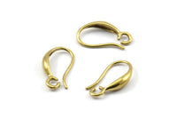 Brass Ear Hooks, 12 Raw Brass Earring Wires, Earring Hooks (15x3mm) BS 2368