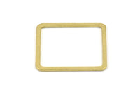 Square Brass Charm, 12 Raw Brass Square Connectors, Minimalist Necklace Findings (30x2x1mm) BS 2307