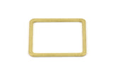 Square Brass Charm, 12 Raw Brass Square Connectors, Minimalist Necklace Findings (30x2x1mm) BS 2307