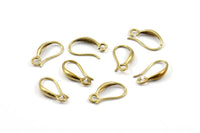 Brass Ear Hooks, 12 Raw Brass Earring Wires, Earring Hooks (15x8mm) BS 2297