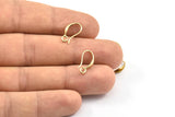 Brass Ear Hooks, 12 Raw Brass Earring Wires, Earring Hooks (15x8mm) BS 2297