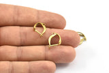 Brass Earring Clasp, 12 Raw Brass Earring Clasps With 1 Loop (15x12mm) BS 2298