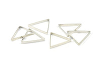 Silver Triangle Charm, 24 Silver Tone Triangle Ring Charms (25x0.6x2.5mm) BS 2404