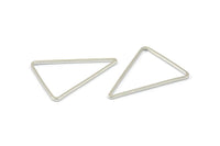 Silver Triangle Charm, 24 Silver Tone Triangle Ring Charms (26x19mm) BS 2402