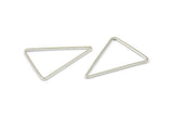 Silver Triangle Charm, 24 Silver Tone Triangle Ring Charms (26x19mm) BS 2402