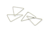 Silver Triangle Charm, 24 Silver Tone Triangle Ring Charms (26x19mm) BS 2402