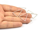 Silver Triangle Charm, 24 Silver Tone Triangle Ring Charms (26x19mm) BS 2402