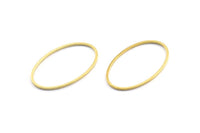 Brass Oval Connectors, 50 Raw Brass Oval Shaped Rings (16x26x0.8mm) BS 1861