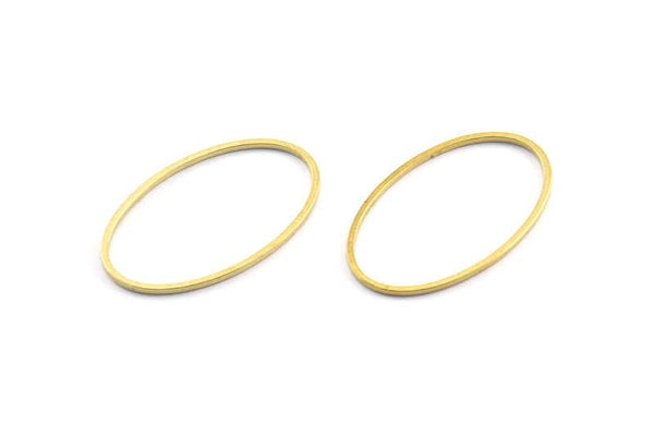 Brass Oval Connectors, 50 Raw Brass Oval Shaped Rings (16x26x0.8mm) BS 1861